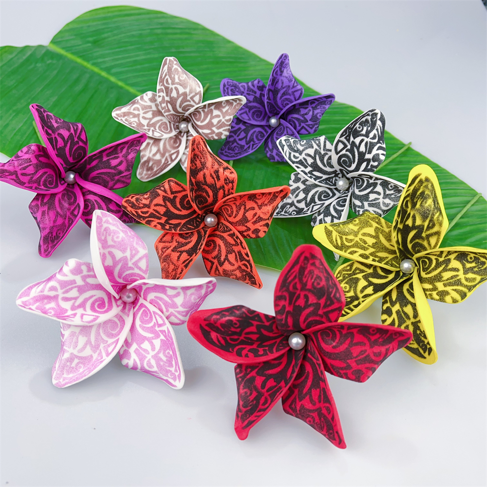 Kn Hf021b Wt Plumeria Hair Pick
