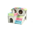 Hamster Small House Villa Balcony Hamster Cage Toy Seesaw Arch Bridge Waterproof Environmental Protection PVC Cage Accessories