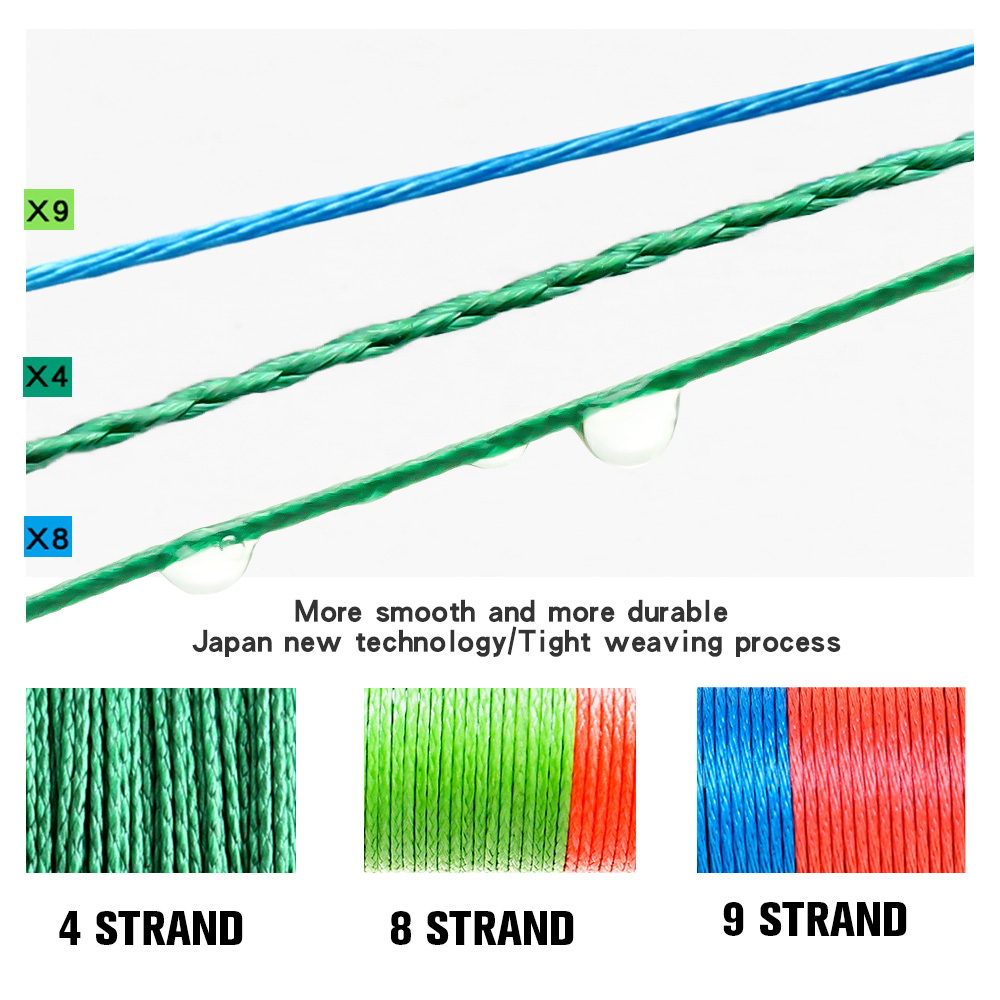 Braided Fishing Line Multifilament 500M 300M 9 Strands 8 Strands 4 Strands Carp Fishing Lines For Saltwater Fishing line 10-89LB