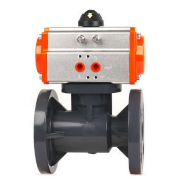 High-Performance UPVC Pneumatic Ball Valve with Flange