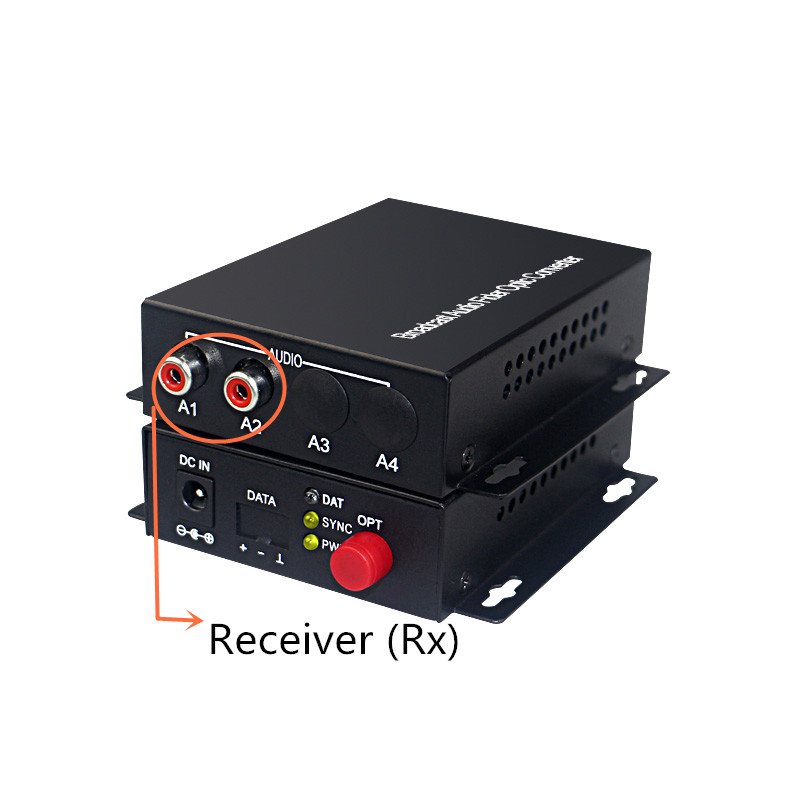 Audio Broadcast Fiber Transceiver 2 Channel Audio RCA to Fiber Optic Converter for Audio intercom broadcast system FC SM 20km