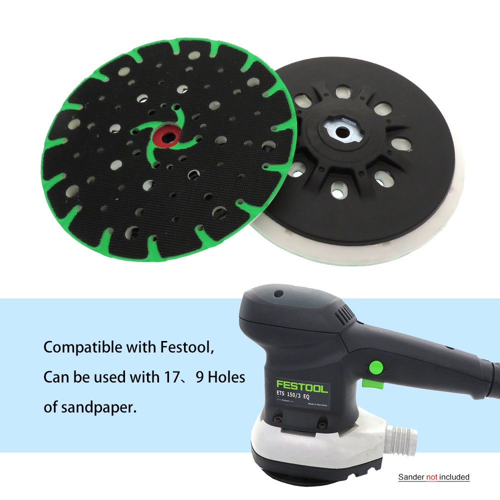 6 Inch 48-Hole Back-up Sanding Pad M8 Thread for Hook and Loop Sanding Disc Dust Free Grinding Pads for Festool Sander