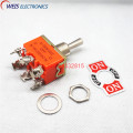 5PCS E-TEN1322 DPDT ON-OFF-ON toggle switch DIP 6PIN 6A 250V handle length 17mm slide switches E-TEN 1322 ROHS Free shipping D.