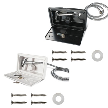 RV Shower Box Kit with Lock-Includes Shower Faucet Hose Shower Wand for Boat Marine Camper Motorhome Caravan Accessories