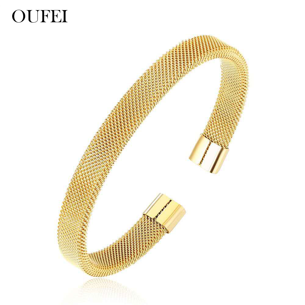 OUFEI Cuff Bracelet For Women Barbed Wire Stainless Steel Bracelet Summer Jewelry Accessories Mass Effect Free Shipping