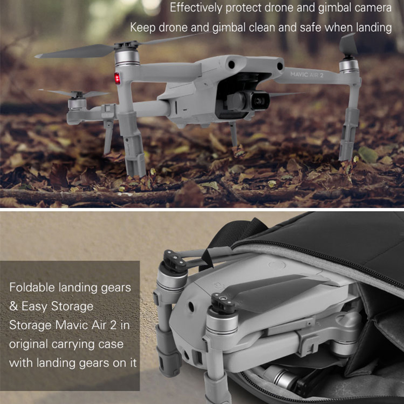 Mavic Air 2 Foldable Landing Gears Adjustable Heighten Support Leg Gimbal Protection Holder Bracket For DJI Drone Accessories