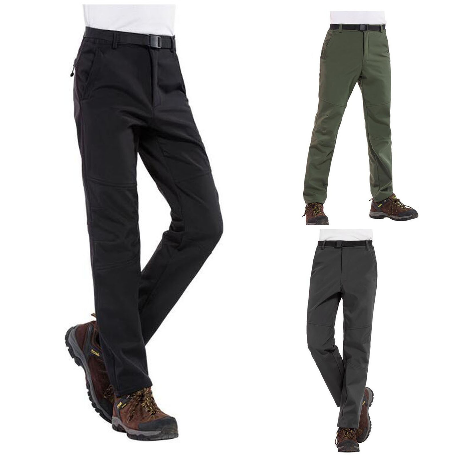 Outdoor Pants Hiking Pants Thick Fall Winter Thermal Fleece Sweat Absorbent Casual Men Hiking Pants Outdoor Camping#c