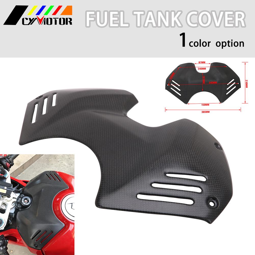 Motorcycle Black Carbon Fiber Fuel Tank Cover For DUCATI PANIGALE V4 V4S V4R V4 Speciale 2018 2019 2020 PANIGALE V4 S CORSE 2019
