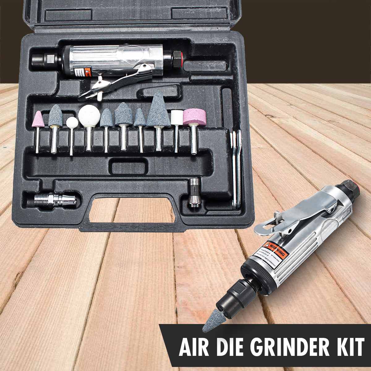 New 16 Pcs Air Compressor Die Grinder Grinding Polish Stone Kit 1/4 Inch Air Grinder Mill Engraving Tools Kits Pneumatic Tools