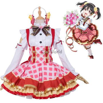 Love Live School Idol Project Yazawa Nico Flower Bouquet Dress Uniform Outfit Anime Cosplay Costumes