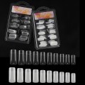 100pcs fake Nails Tips Transparent Half Cover False French Nail Art Artificial Acrylic Gel UV Manicure Design Set DIY Tool