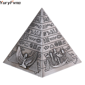 YuryFvna Metal Silver Egyptian Pyramid Figurine Pyramid Building Statue Home Office Desktop Decoration Gift Souvenir