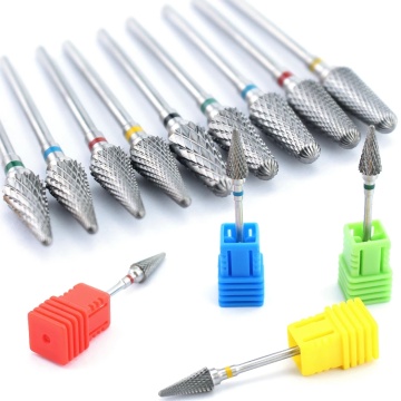 Cone Carbide Tungsten Nail Drill Burr Bits Milling Cutter For Manicure Machine Electric Drill Bit Machine For Nail Tools