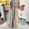 New Muslim Shining Sequin Chiffon Design Islamic Clothing Muslim Women Dresses Cardigan Dubai Abaya Middle East Arab Fashion