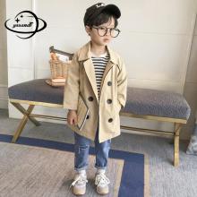 2-11y Kids Trench Coat Baby Spring Autumn Boys Jacket Overcoat Clothing Long Style Turn-Down Collar Children Windbreaker H40