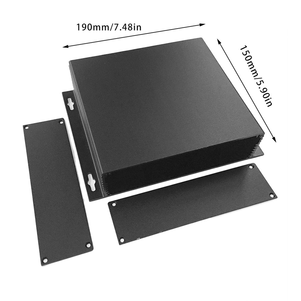 Cover Project Electronic Instrument Case Enclosure Box Aluminum DIY Housing Instrument Case 190x44-150mm Black