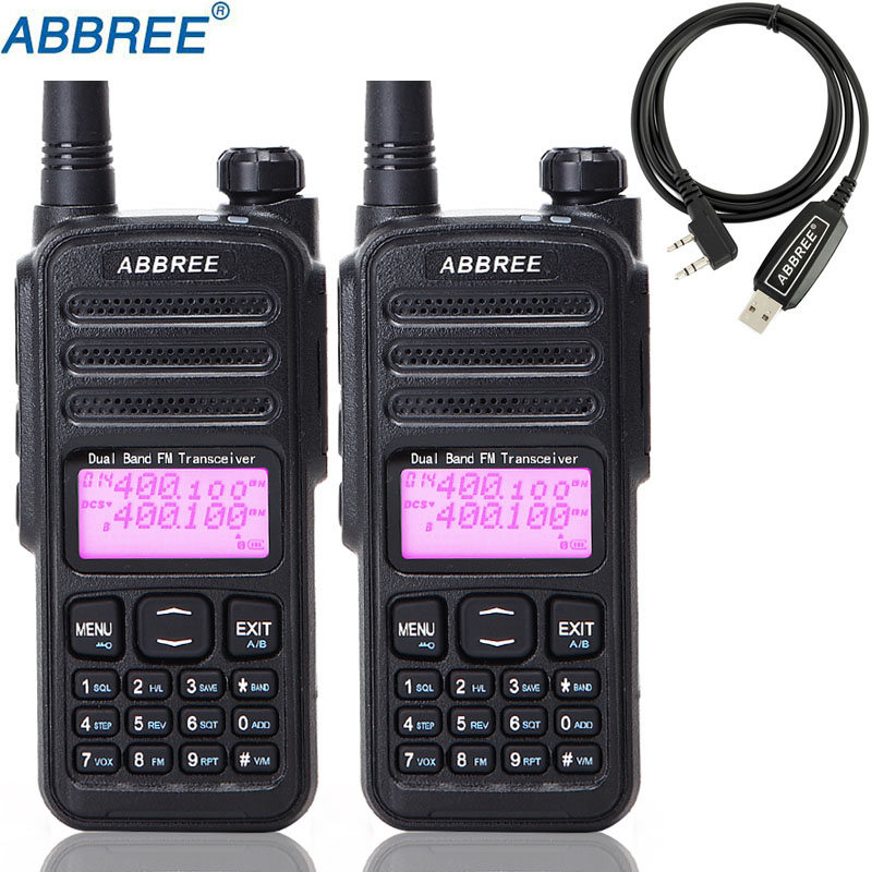 2Pcs ABBREE AR-52 Cross Band Duplex Work Mode Repeater Portable Walkie Talkie Dual Band Dual Receiving 2 PTT Amateur Ham Radio