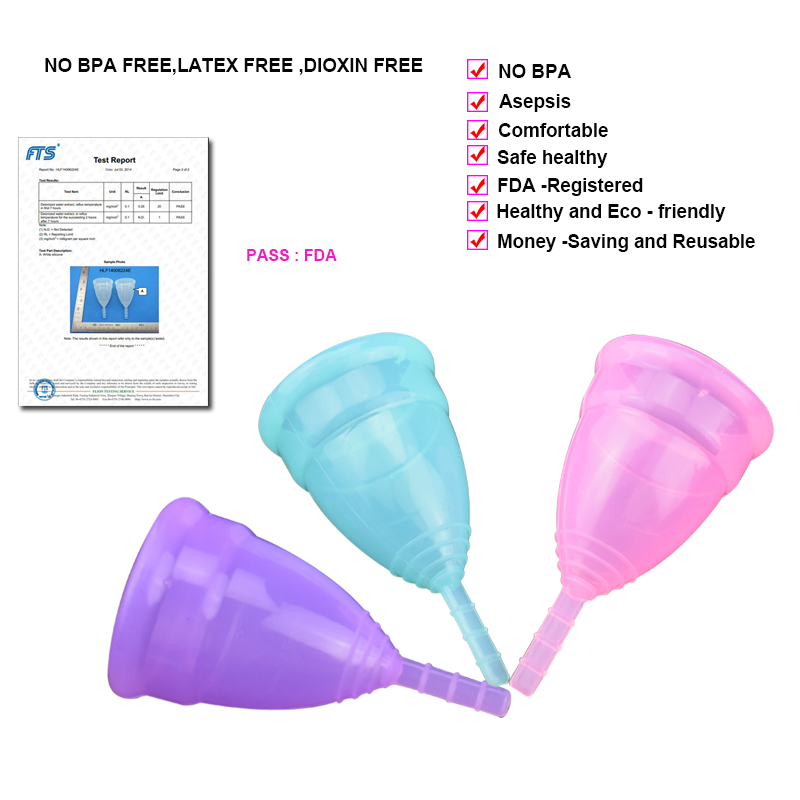 50 Pcs/lot menstrual cup copa menstrual de silicona medica menstruelle collector menstrual lady cup copa mestrual Aneercare