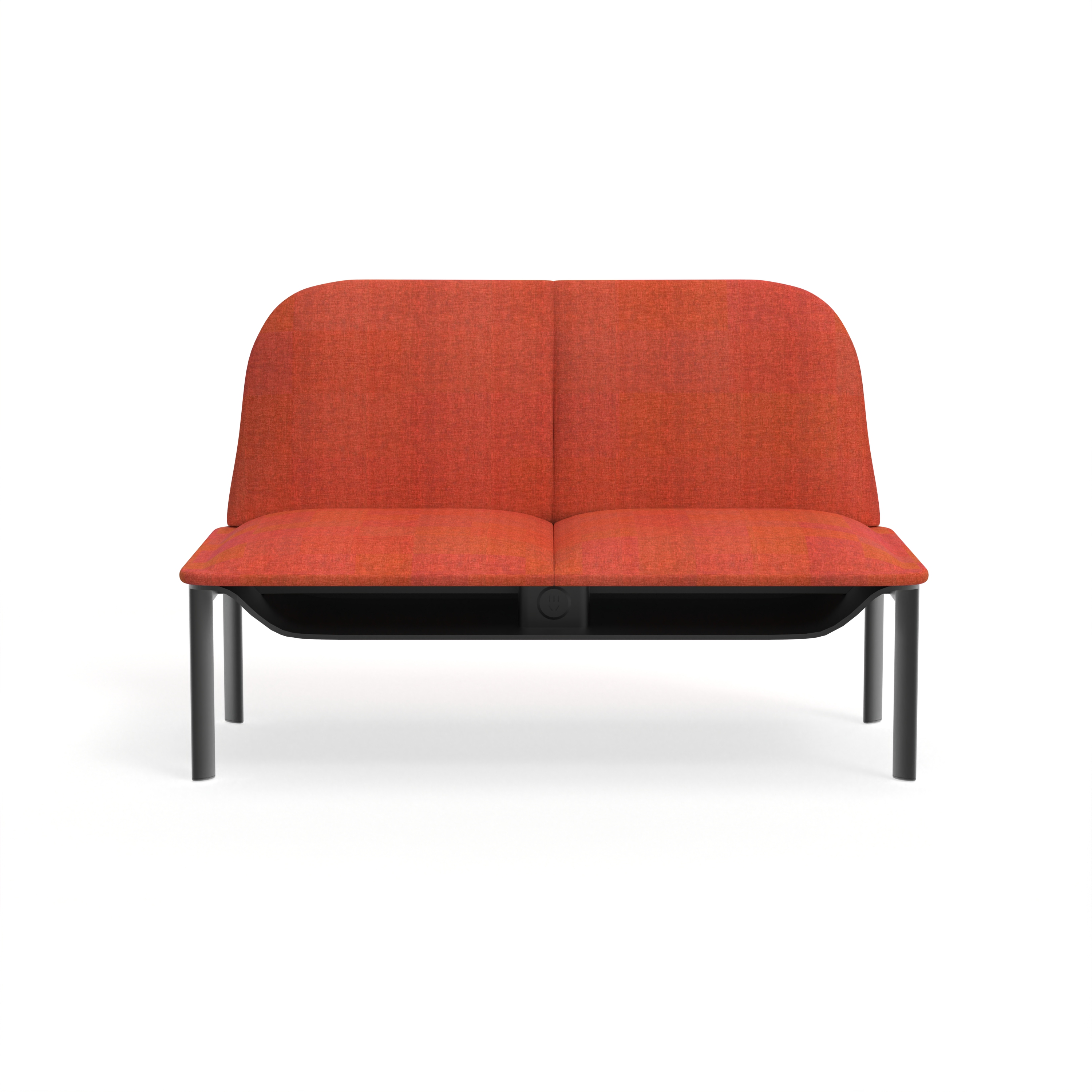 Patent - owned Modular Two - Seater Armless Sofa with Injection - molded Shaped Foam Under - seat Storage Option Charging Socket Baked - Paint Egg - shaped Metal Legs Great for Office Welcome Areas Staff R