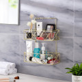 Bathroom Storage Metal Bathroom Shelf Storage Rack Baskets Punch-Free Wall Hanging Shelves Kitchen Accessories Home Organizer