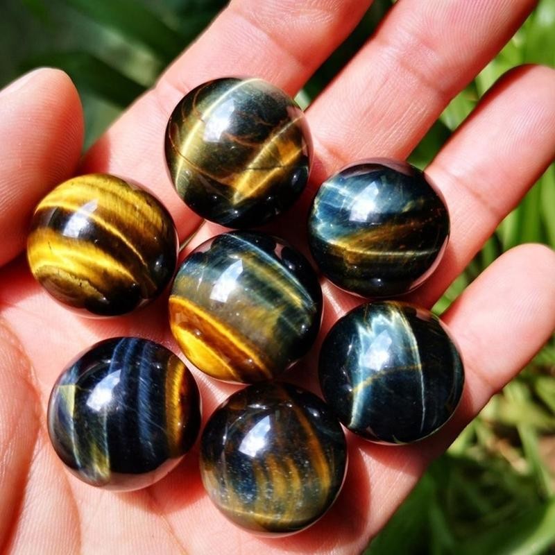 Blue Tiger Eye Jasper Quartz Ball Natural Carving Sphere Ball Free Stand Chakra Healing Reiki Stones Carved Crafts Gift Families