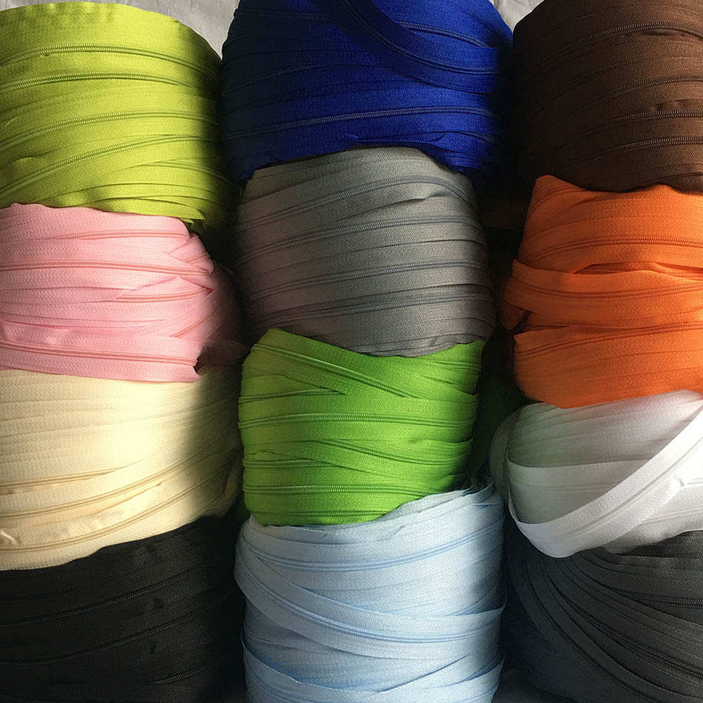 3# Long Sewing Nylon Zipper Coil Roll In 1/2/3/4/5 Meters with Zipper Slider Pull, Zippers Zip For Bag Garmet Sewing Accessories