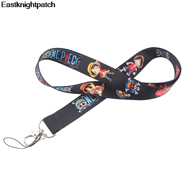 Anime black Lanyard Badge ID Lanyards/ Mobile Phone Rope/ Key Lanyard Neck Straps Accessories for man E0975