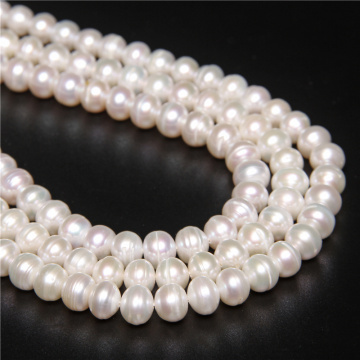 8-9mm Real White Fresh water Pearl Beads Natural Pearls Punch Loose Beads For Jewelry Making Wedding DIY Necklace Bracelet 14