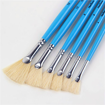 6 pcs/suits Acrylics Paints brush of blue black rod pig mane fan shpe oil paint brush artists Art supplies drawing material