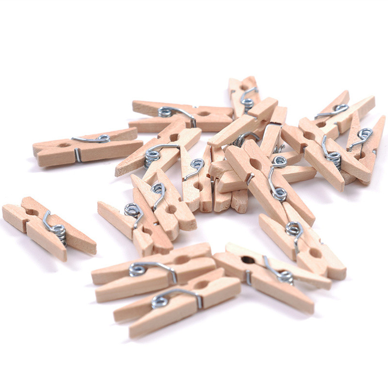 20PCS Wood Clothespins for Photos Towel Bed Sheet Clips Clothes pegs School Office Stationery Clamps