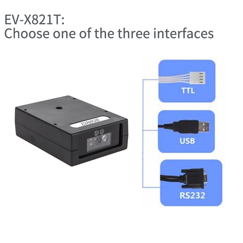 2D Fixed Barcode Scanner 2D CMOS Sensor USB/TTL/RS232 Wired Auto Sensing Decoding Fixed Barcode Reader