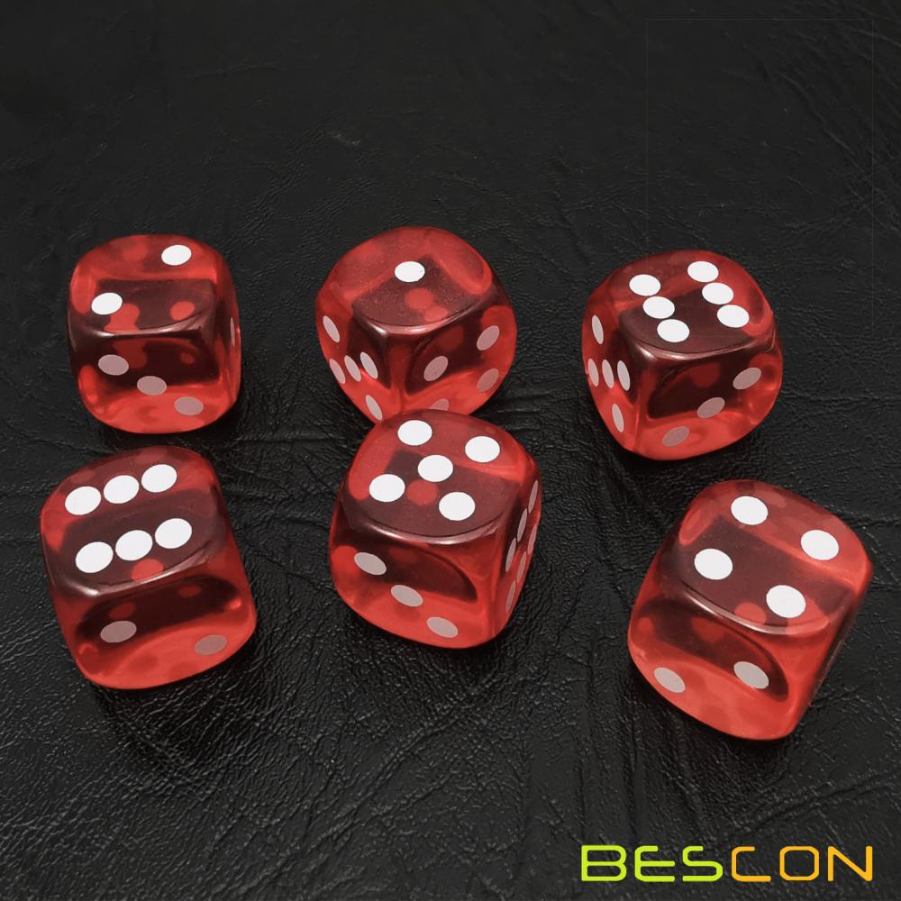 14.5MM Printing Precision Dice Translucent Red 0.57inch