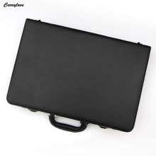 Carrylove Business men leather laptop box messenger bag 18"19" inch briefcase black