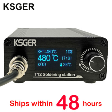 KSGER T12 Soldering Station AC/DC T12 Iron Tips STM32 OLED V2.1S Electric Controller Aluminum Alloy DIY Kits Welding Tools 907