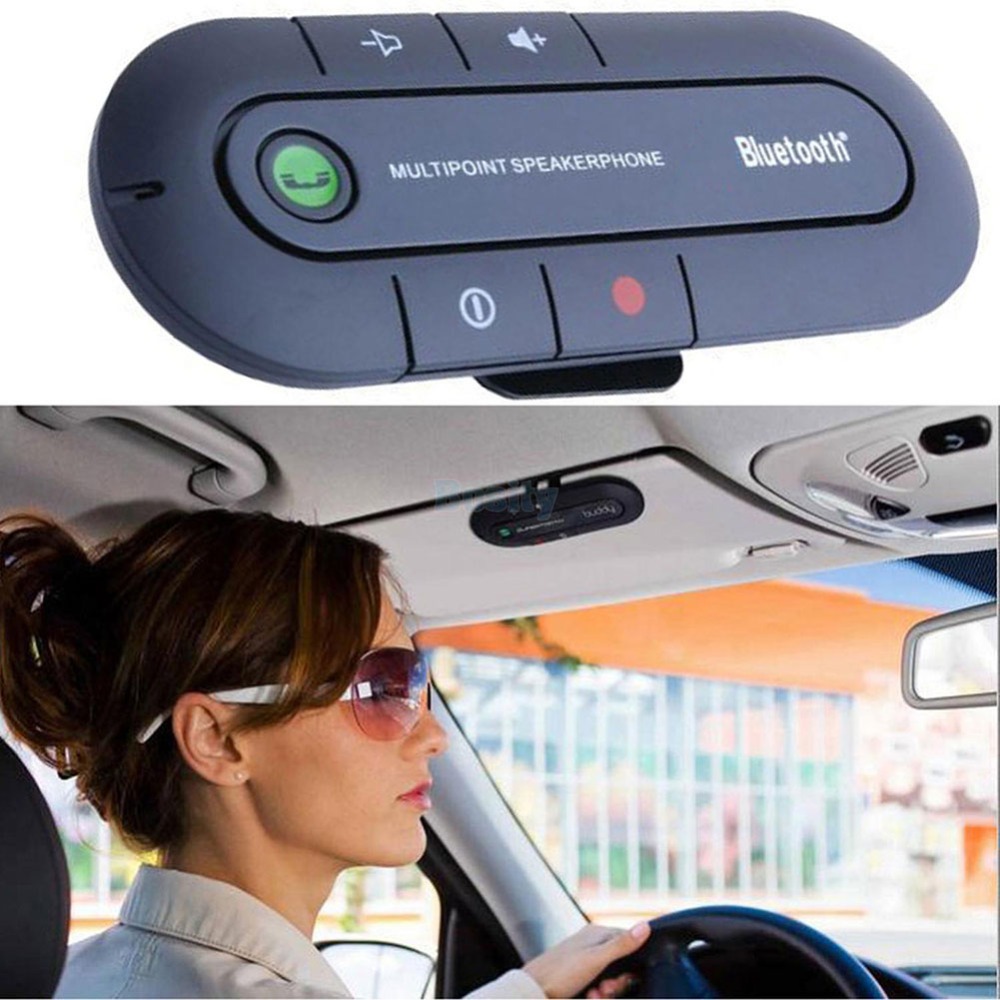 Bluetooth Handsfree Car Kit Wireless Bluetooth Speaker Phone MP3 Music Player Portable Useful Clip Speakerphone With Car Charger