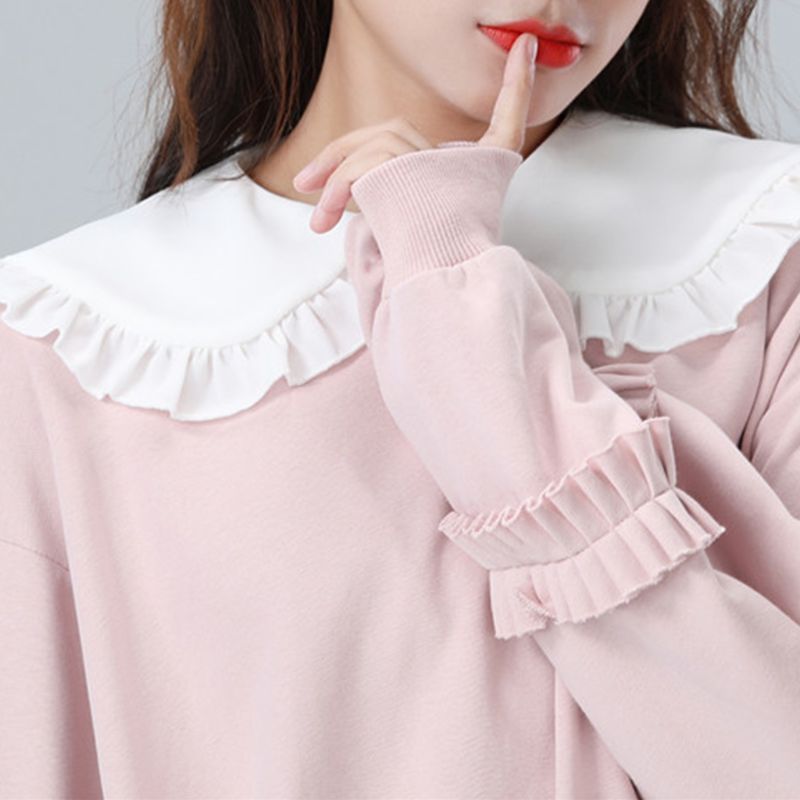 2020 Women Girls Doll Detachable Fake Collar Ruffles Lapel Shawl Shoulder Wrap Shirt