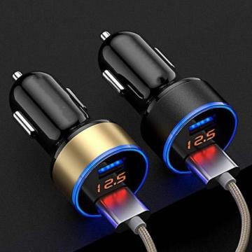 3.1A Dual USB Port LCD Display Car Auto Mobile Phone 12-24V Cigarette Socket Lighter Fast Car Charger Power Adapter Car Styling