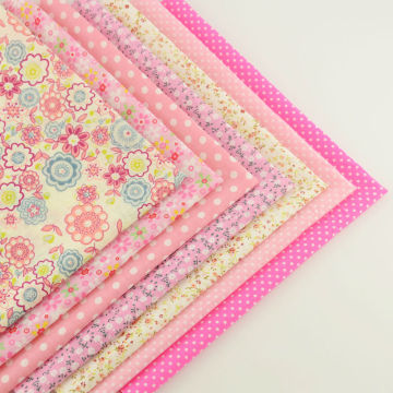 Booksew Cotton Fabric Mix 7 Pieces/lot Plain Fat Quarters Bundle for Dolls Patchwork Pink Color Scrapbooking Sewing Toys