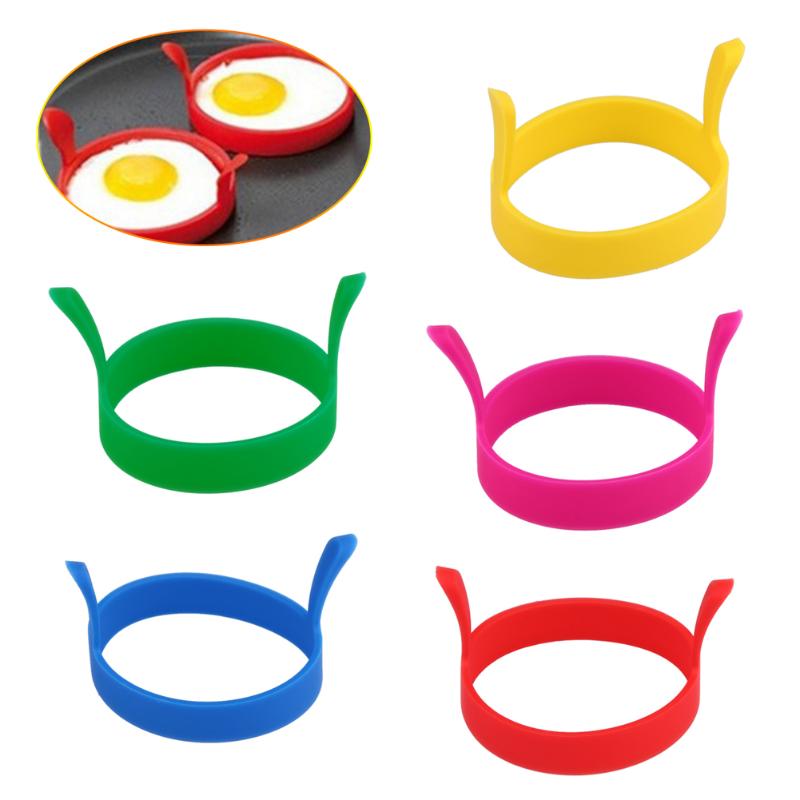 Silicone Fried Egg Pancake Ring Nonstick Portable Round Shaper Eggs Mould for Cooking Breakfast Frying Pan Oven Kitchen Gadgets