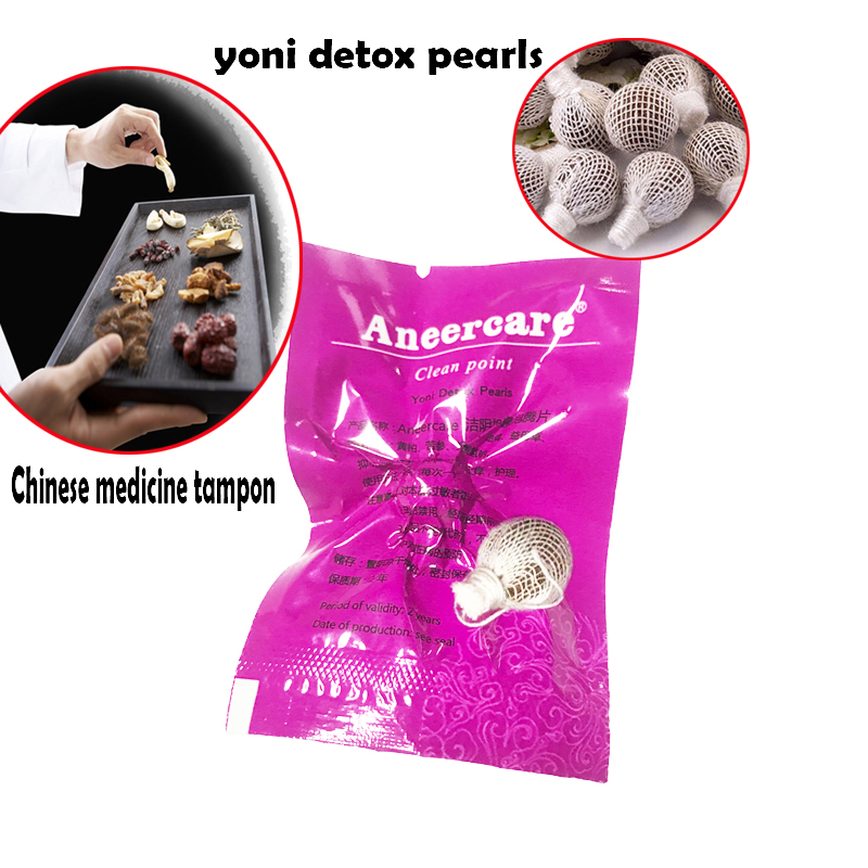 100pcs 100% original yoni detox pearls clean point Vaginal treatment tampons beautiful life Female tampons Chinese