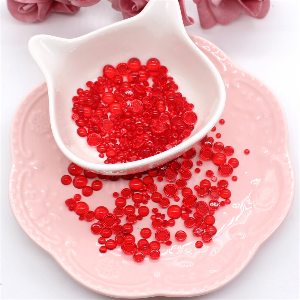 KSCRAFT 350pcs Red Simulation Dewdrop Waterdrop Droplets Stones for DIY Paper Craft Card Making Decor Accessories Scrapbooking