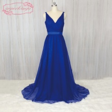 SuperKimJo 2020 Royal Blue Bridesmaid Dresses Long Chiffon Elegant A Line Wedding Guest Dresses Vestido Dama De Honra Adulto