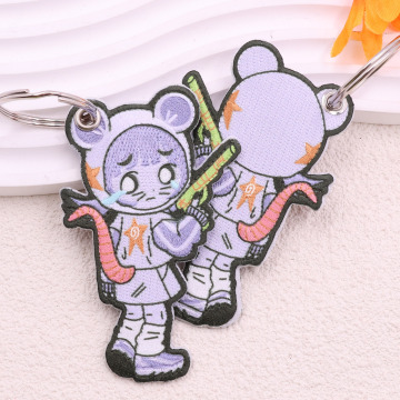 Custom Embroidered Anime Keychain with Logo