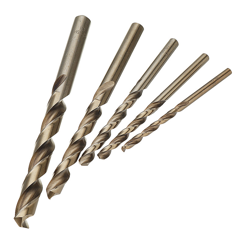 5pcs 4-10mm HSS M35 Cobalt Twist Drill Bit 4/5/6/8/10mm for Metal Stainless Steel Aluminium Copper