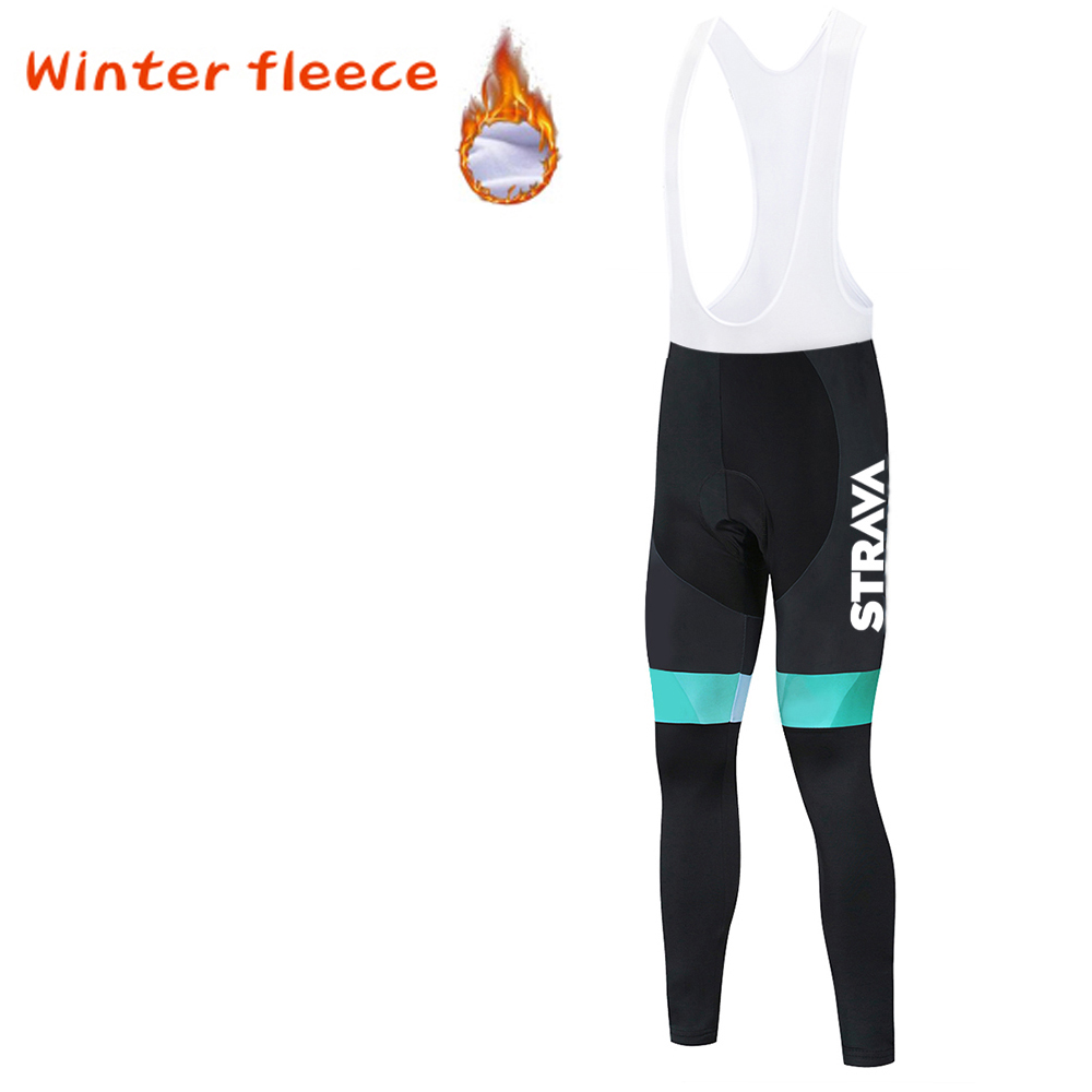 NWE STRAVA Warm Cycling Bib Trousers Winter Thermal Mountain Bike mtb long Pants Bicycle Tights culotte ciclismo hombre invierno