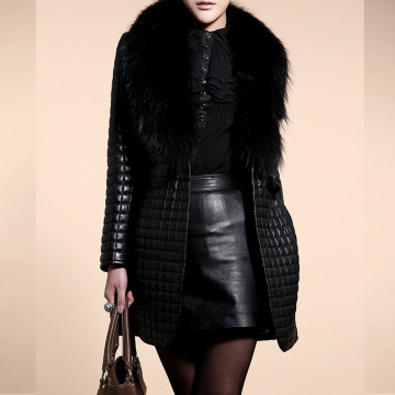 Fashion Women Jackets Winter Faux Leather Fur Long Sleeve Solid Elegant Coat Jacket Outerwear Long Female Overcoat Hot Sale #T2G