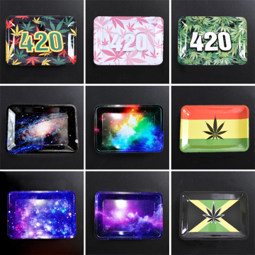 180*125mm rolling tray metal weed accessories tin tobacco storage tray cigarette container smoking accessories