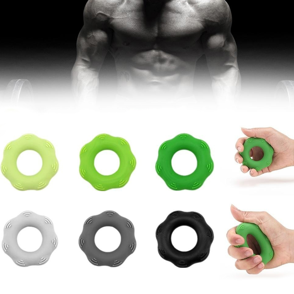 Hand Massage Grip Finger Strength Exercise Training Rehabilitation Silicone Ring kids portable stress irritability Relief Toy