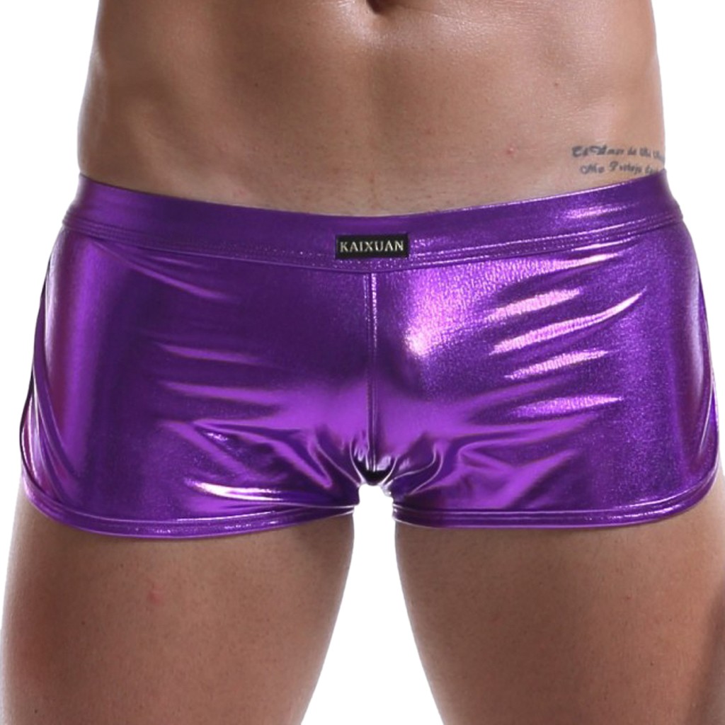 Men Sexy Underwear Patent Shorts Underpants Leather Boxer cueca masculina ropa interior Gay Underwear Boxer Panties 2020