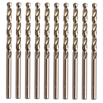 10Pcs/Set 4mm M35 Round Shank HSS-Co Cobalt Twist Drill Spiral Drill Bit